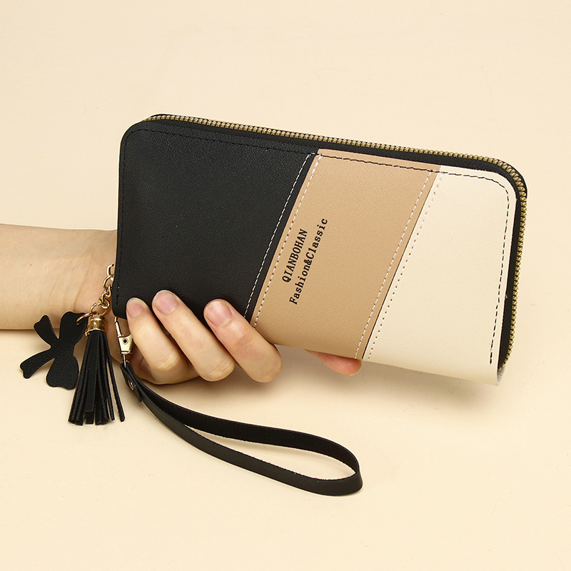 Long wallet with zipper