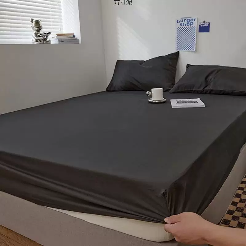 四季通用包床笠床罩色网红梦思床垫保护床套床单单件黑色床笠批发