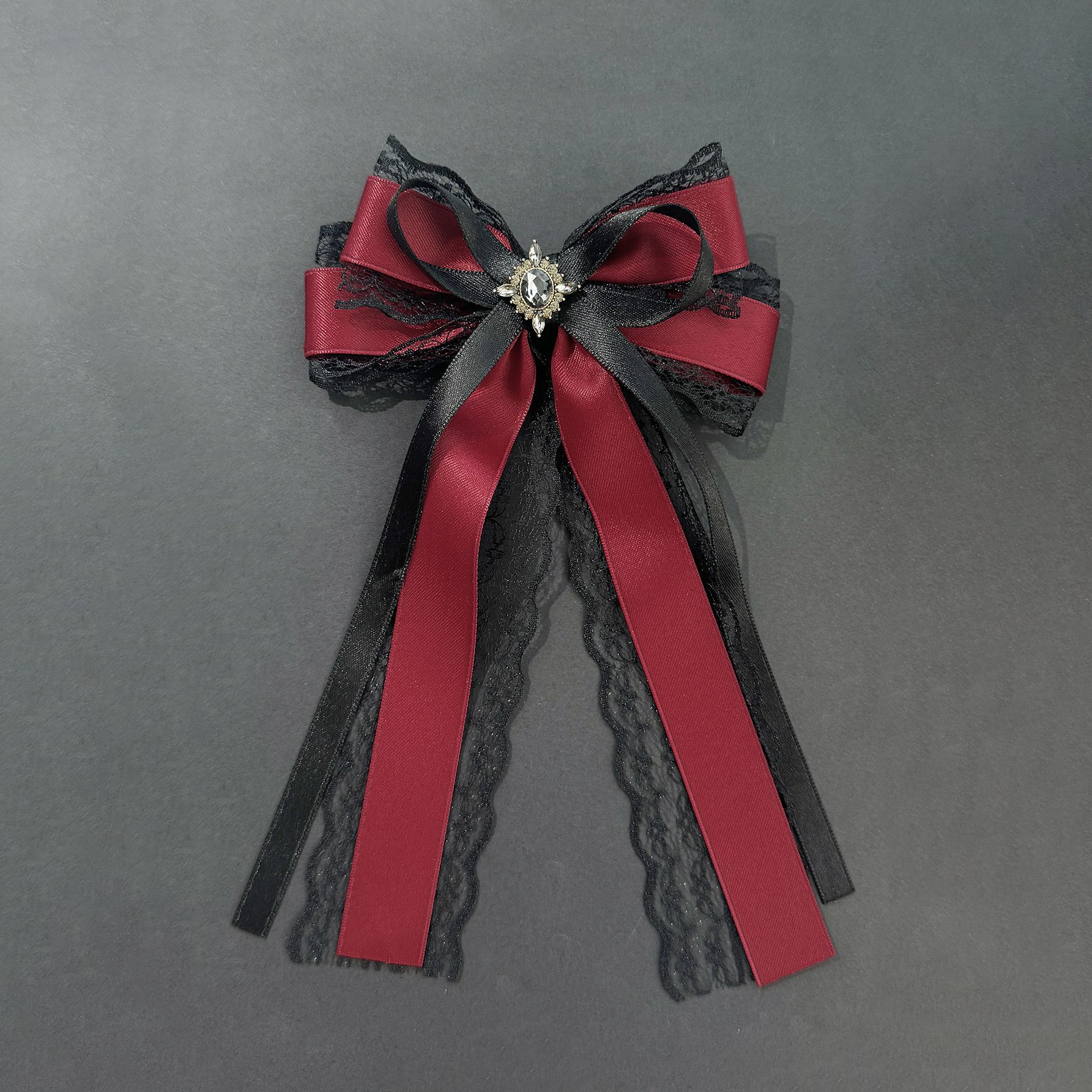 日本系暗黒の甘いクールな風の蝶結びのヘアピンの女性のファッションのレトロで優雅なロリータの頭飾りのゴシック風KCの髪飾り