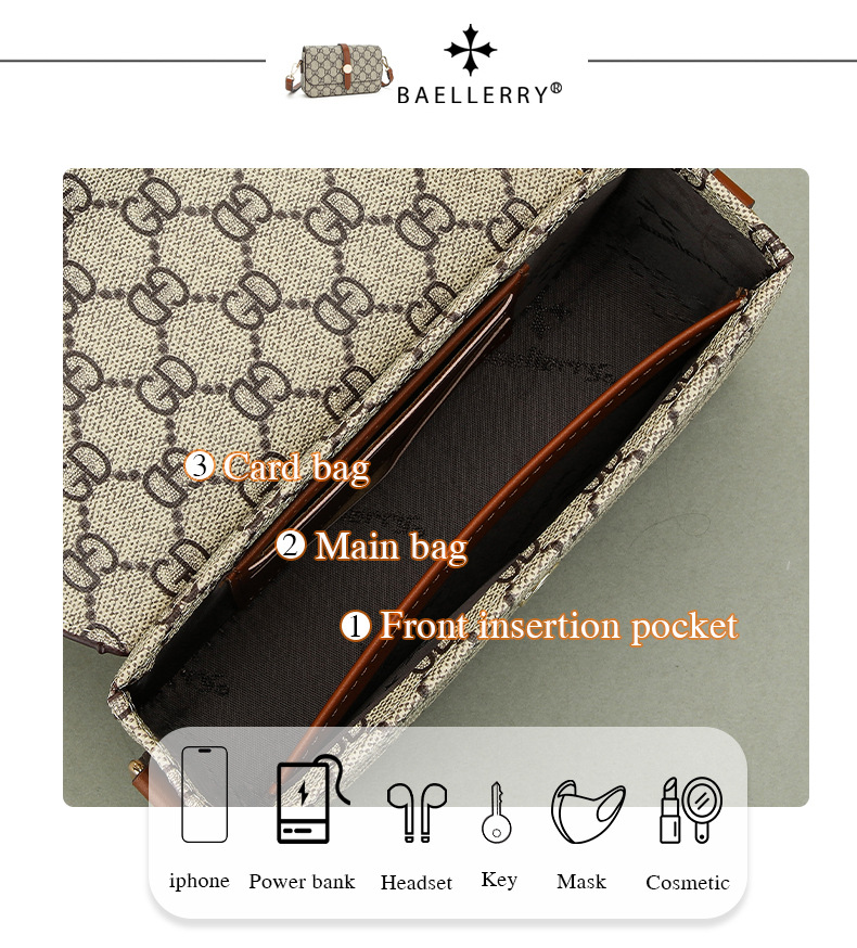 Baellerry 2023 New Women's Magnetic Buckle Plaid Large Capacity Single Shoulder Crossbody Bag High End Women's Bags_voghion.com