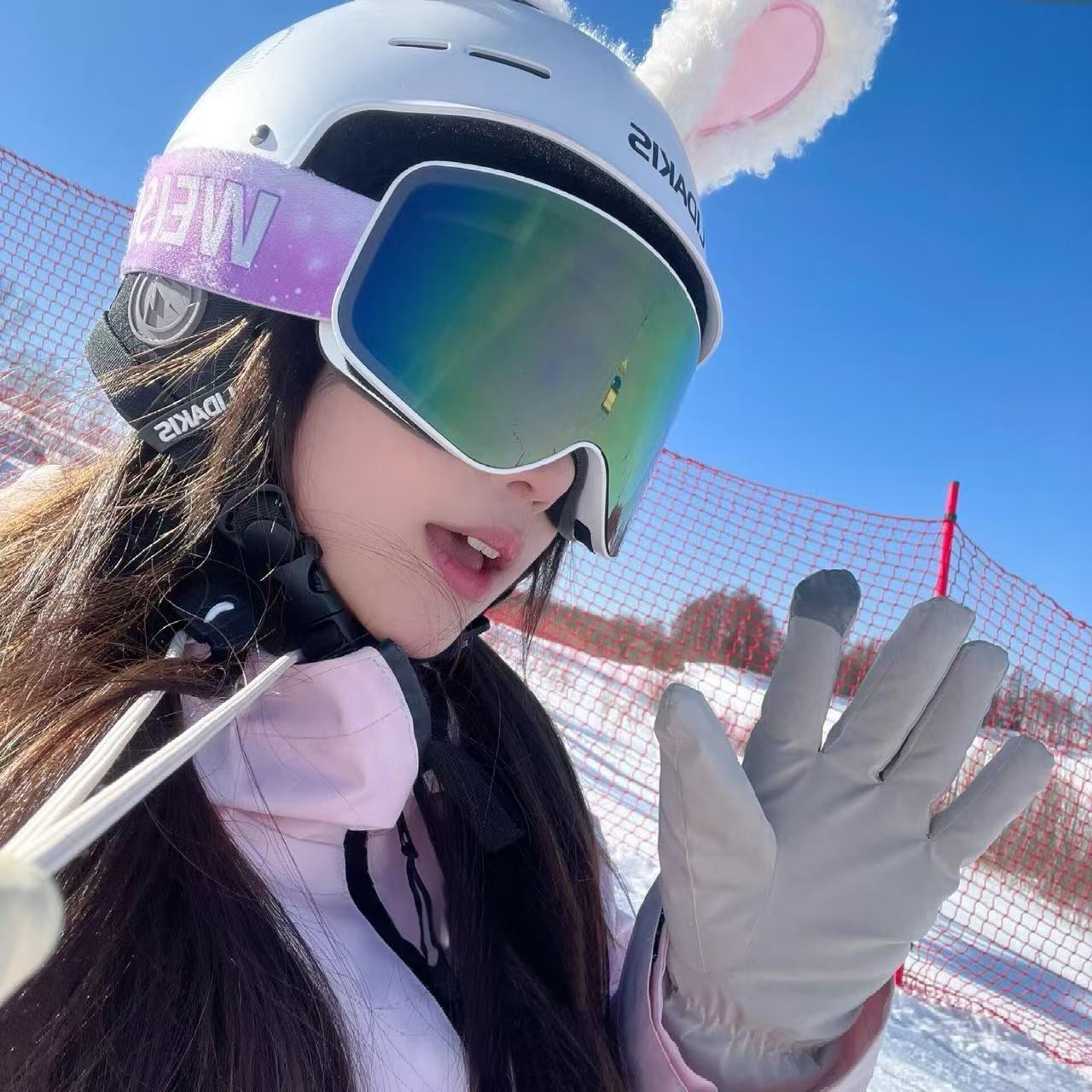 Cute Rabbit Ear Ski Helmet Decoration Accessories, Universal