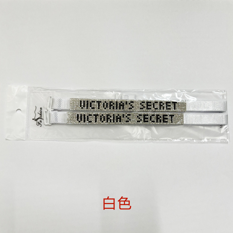 VICTRIAS SECRET款带钻肩带-白色 / 宽1.5cm长38cm