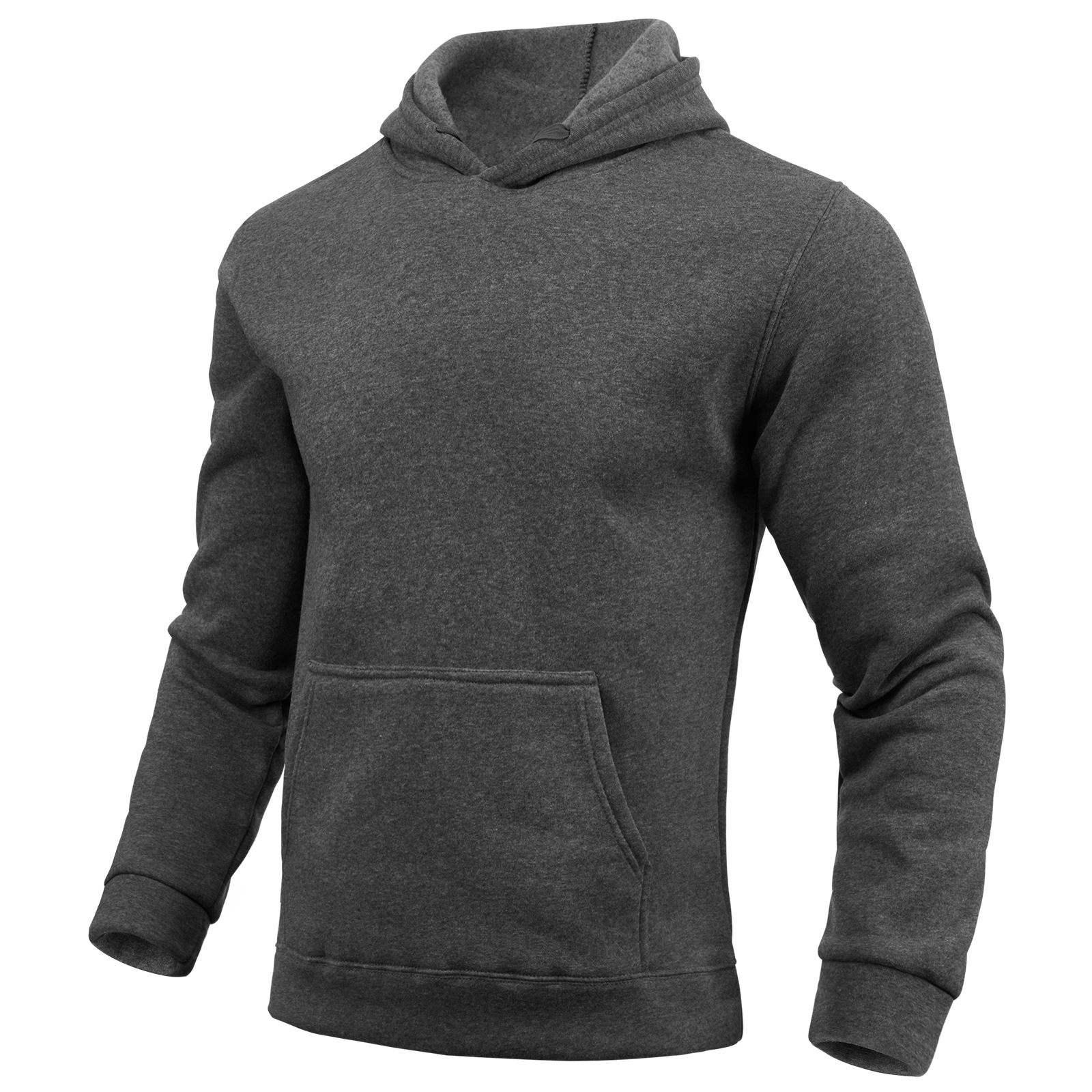 Men's Hoodie Thickened Loose Pullover Solid Colour Casual Autumn_voghion.com