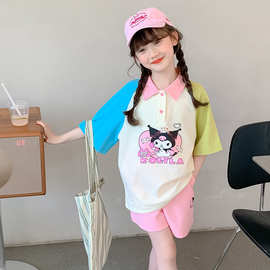女童装时髦套装洋气2024新款儿童夏装小女孩夏季短袖两件套网红潮