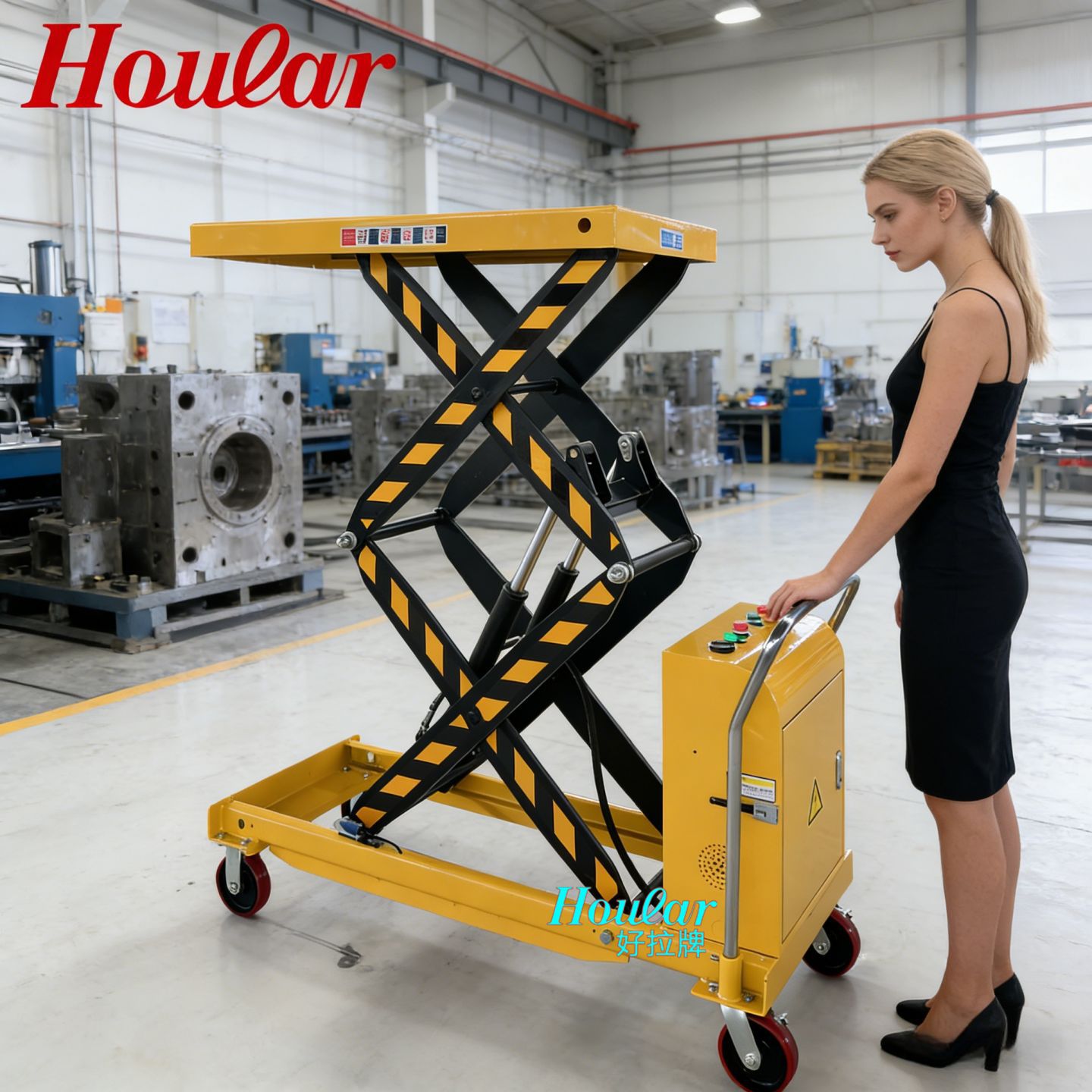 DPS500电动升高车液压升降平台车移动直流液压登高平板车堆高车