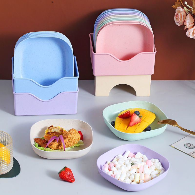 Storage bone dish, bone plate, household round and square plates, trash bin, fruit plate, plastic bone dish, snack and small food plate