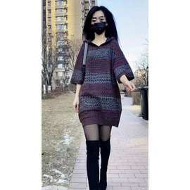 早春毛衣连帽包臀裙女装欧洲站网红减龄显瘦中长款针织裙