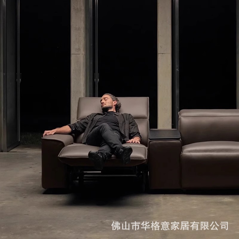 Huageyi Double Electric Leather Adjustable Living Room Zero-Back Wall-Mounted Home Theater Functional Sofa with Metal Frame