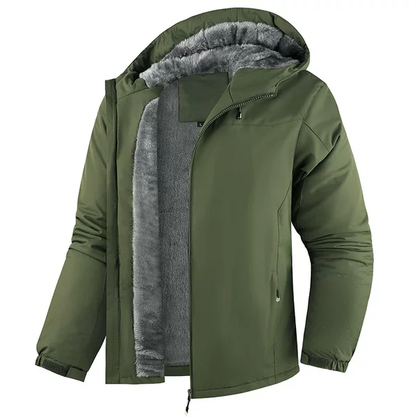 2026 popular cross-border version of a fleece-lined cotton jacket, thickened for autumn and winter, windproof, waterproof, loose-fitting, casual, hooded, and designed as workwear or a windbreaker