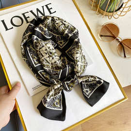 高级感长条丝巾发带女夏季绑发头绳复古法式丝带百搭绑包飘带领巾