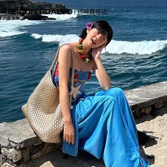 高级感小众设计手工编织包大容量托特包休闲慵懒风单肩腋下水桶包