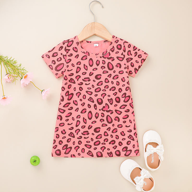 Leopard Print A-line Children's Dress Wholesale Nihaojewelry display picture 2