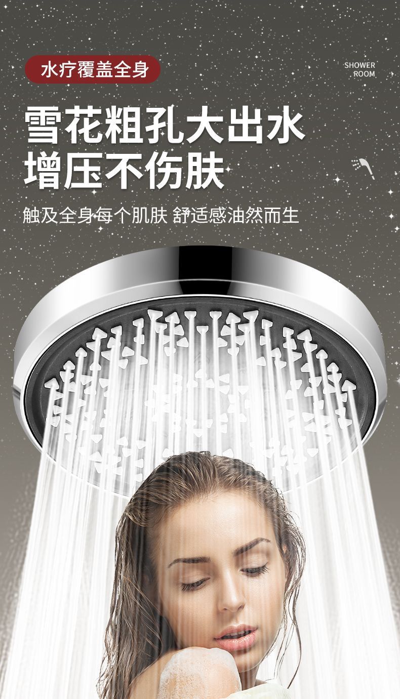 Description Picture 6 of itemNew Black Big Panel 5 Modes Shower Head Adjustable High Pressure Water Saving Water Massage Shower Faucet Bathroom Accessories