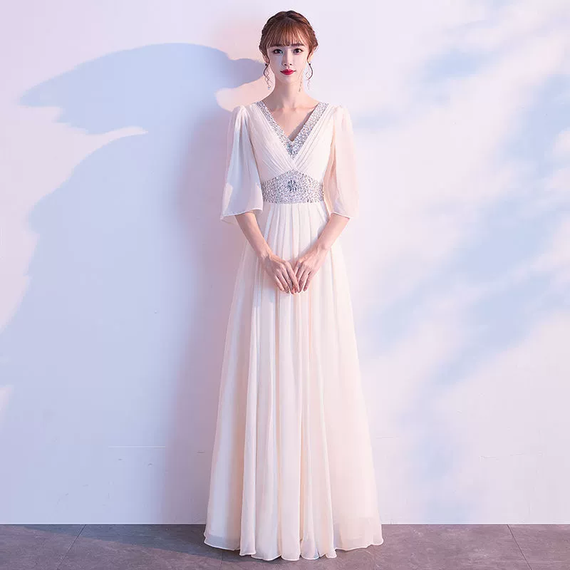 Одежда для выступления большого хора, женская длинная юбка, новинка 2024 года, платье ведущего, элегантное вечернее платье для банкета, достойное и элегантное