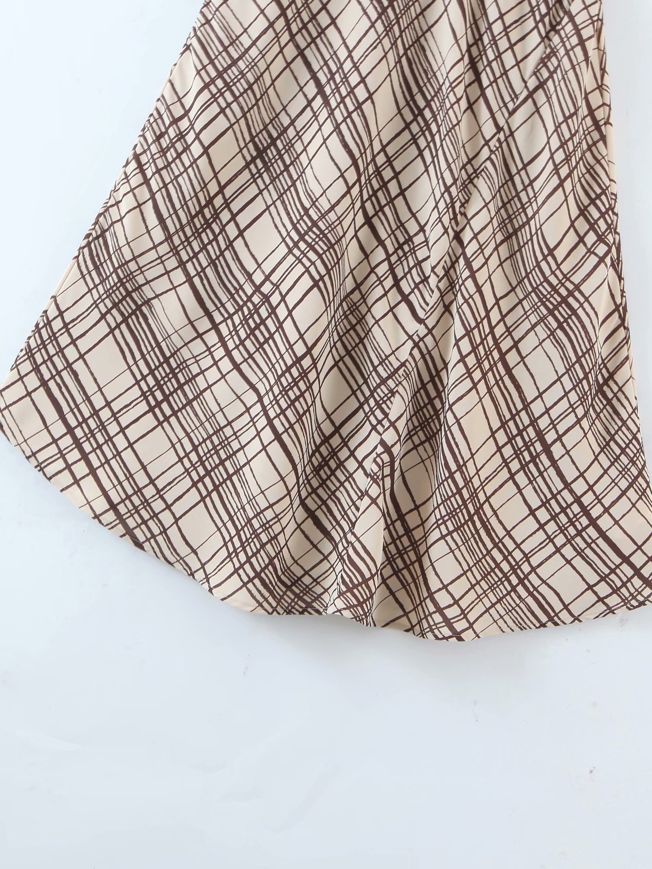  plaid print simple style long skirt NSAM32370