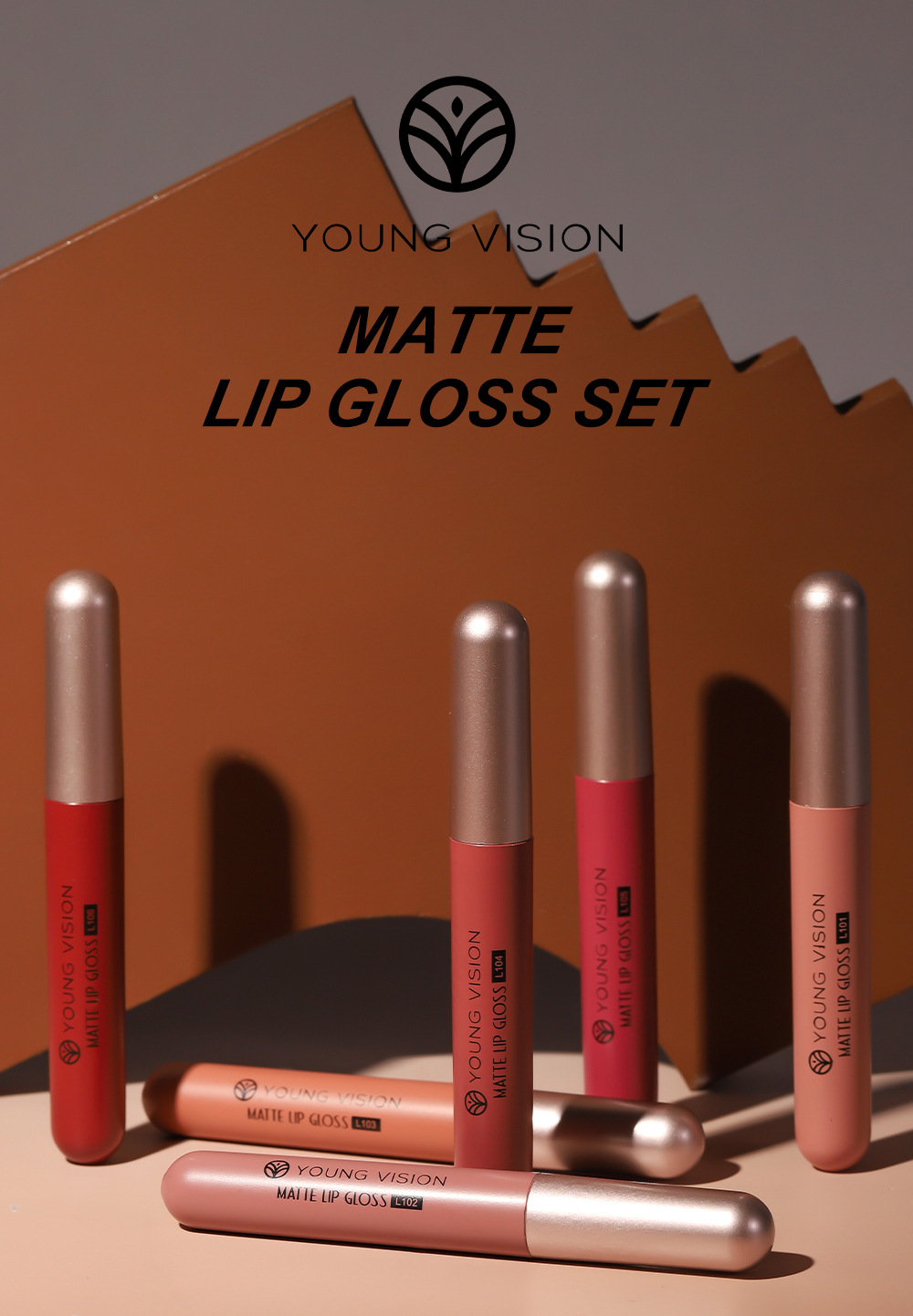 YOUNG VISION Matte Lip Gloss Set, 6-piece Lip gloss Set, Velvet Lipstick Cross-border Makeup details Picture