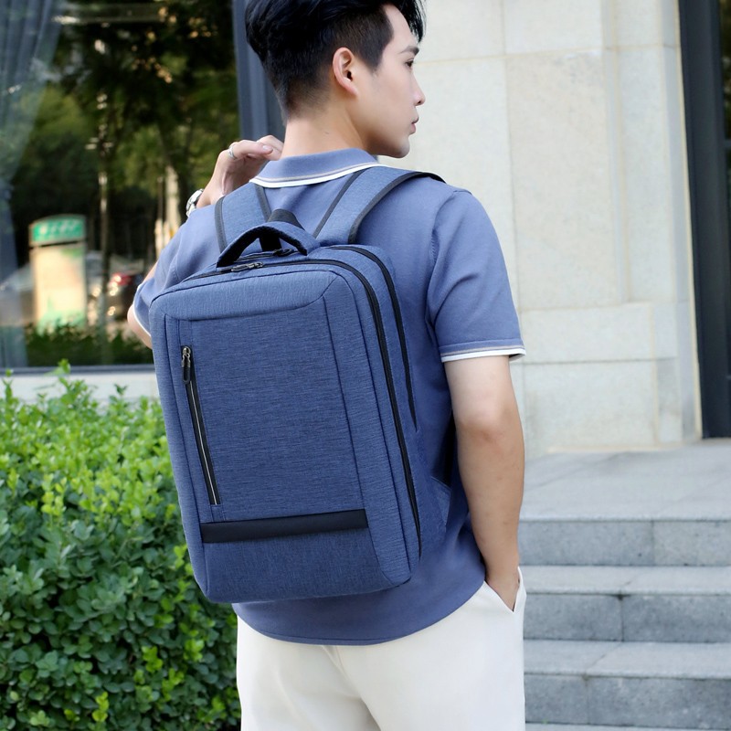 Mochila de negocios de gran capacidad para hombre, mochila USB cómoda y transpirable, mochila de nailon, mochila escolar con logotipo impreso