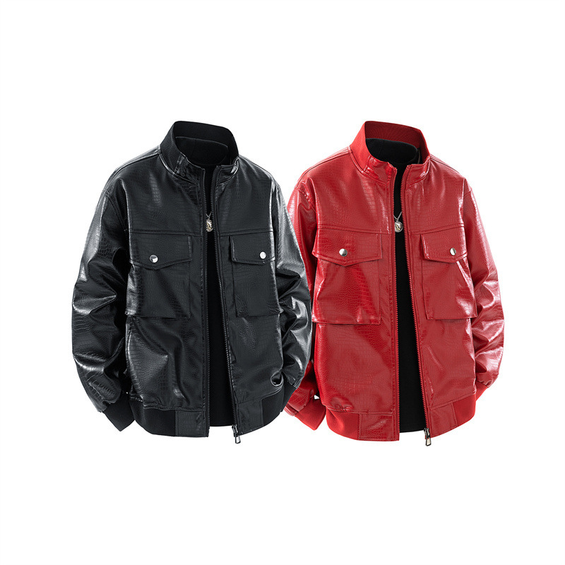 2578 Spring, Autumn, and Winter New Style Foreign Trade Pu Leather Stand Collar Cardigan New Motorcycle Leather Jacket Casual Cross-Border Leather Jacket 2578 Spring, Autumn, and Winter New Style Foreign Trade Pu Leather Stand Collar Cardigan New Motorcycle Leather Jacket Casual Cross-Border Leather Jacket