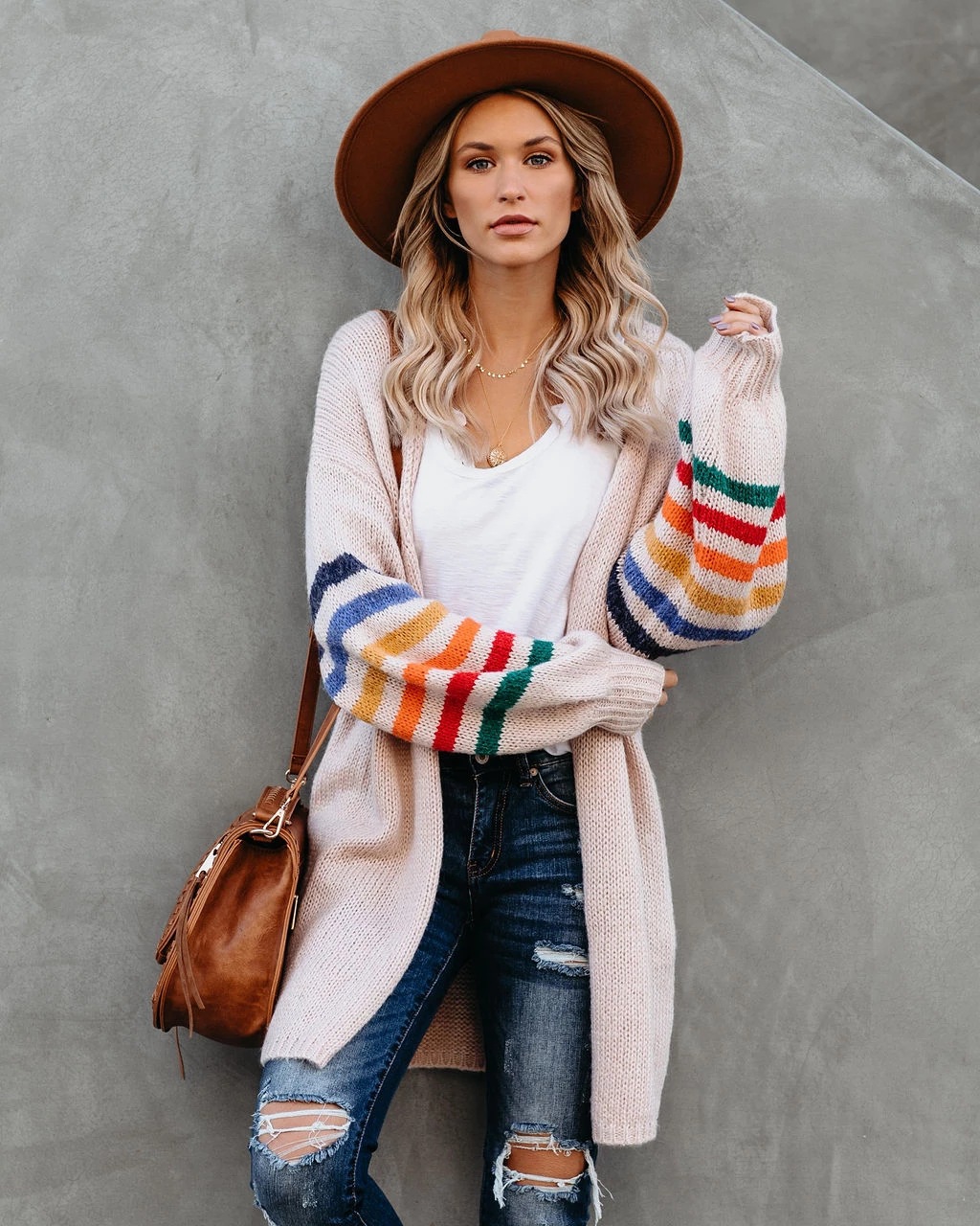 Women's Clothing patchwork loose large size sweater sweater jacket _voghion.com