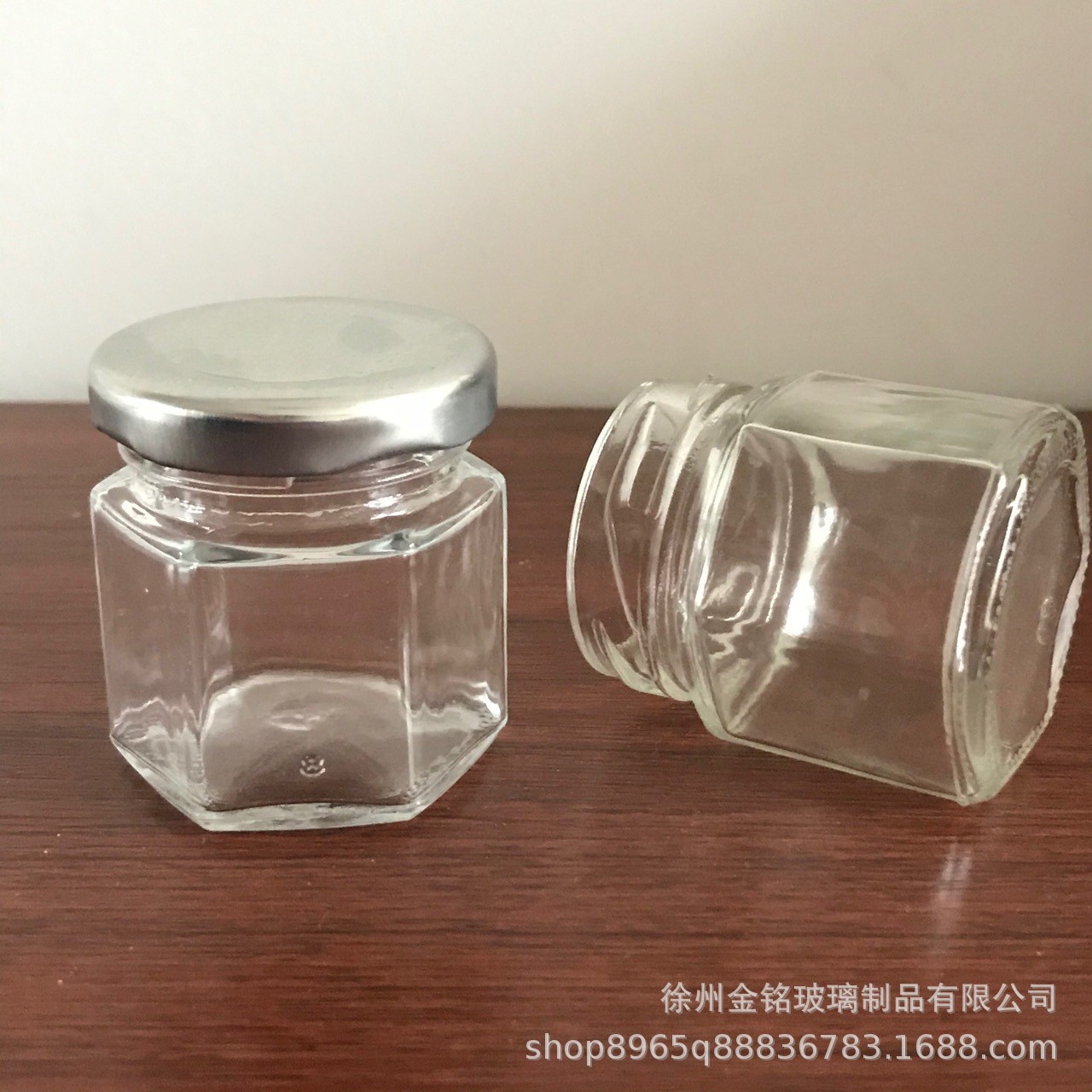 45ml六棱六角小号蜂蜜密封玻璃瓶透明带盖分装瓶试装瓶果酱玻璃瓶