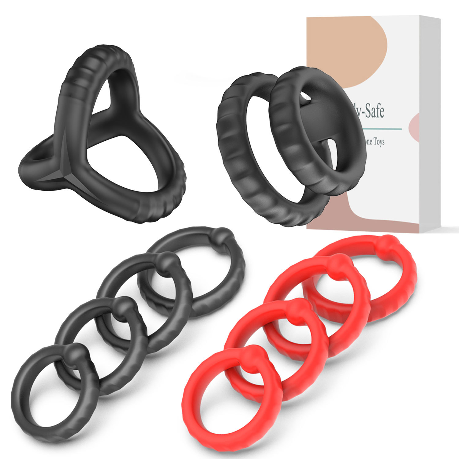 10종 세트(코끼리+이중고리+빨간색과 검은색 원) 컬러박스