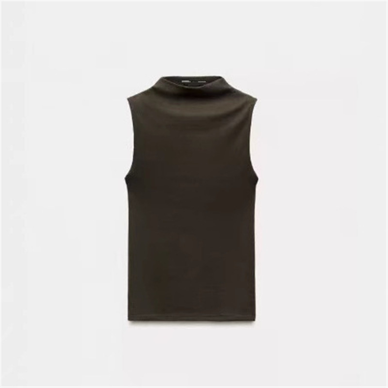 2025 New Summer Women's Clothing Commuter Style Fashionable Multi-Color Blended Pure Color Sleeveless Vest Top for Women 3641842