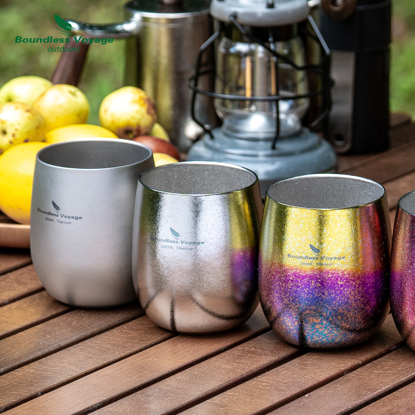 Biwei Pure Titanium Double-Layer Egg-Shaped Cup, Ultra-Light, Anti-Scald, Insulated, Colorful Titanium Cup for Milk, Tea, Coffee, and Wine