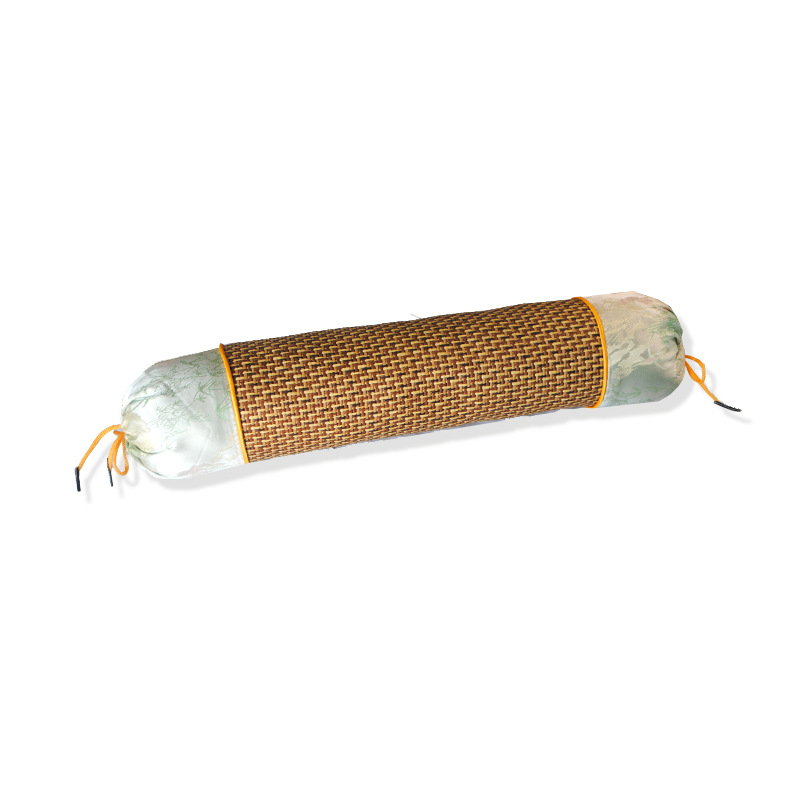 Rattan mat cylindrical pillow high-grade gray 1 piece