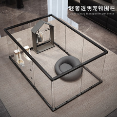 Mengxiaobao アクリル透明ペットフェンス犬ケージウサギケージ屋内小型犬ホーム抗脱獄自由組み合わせ