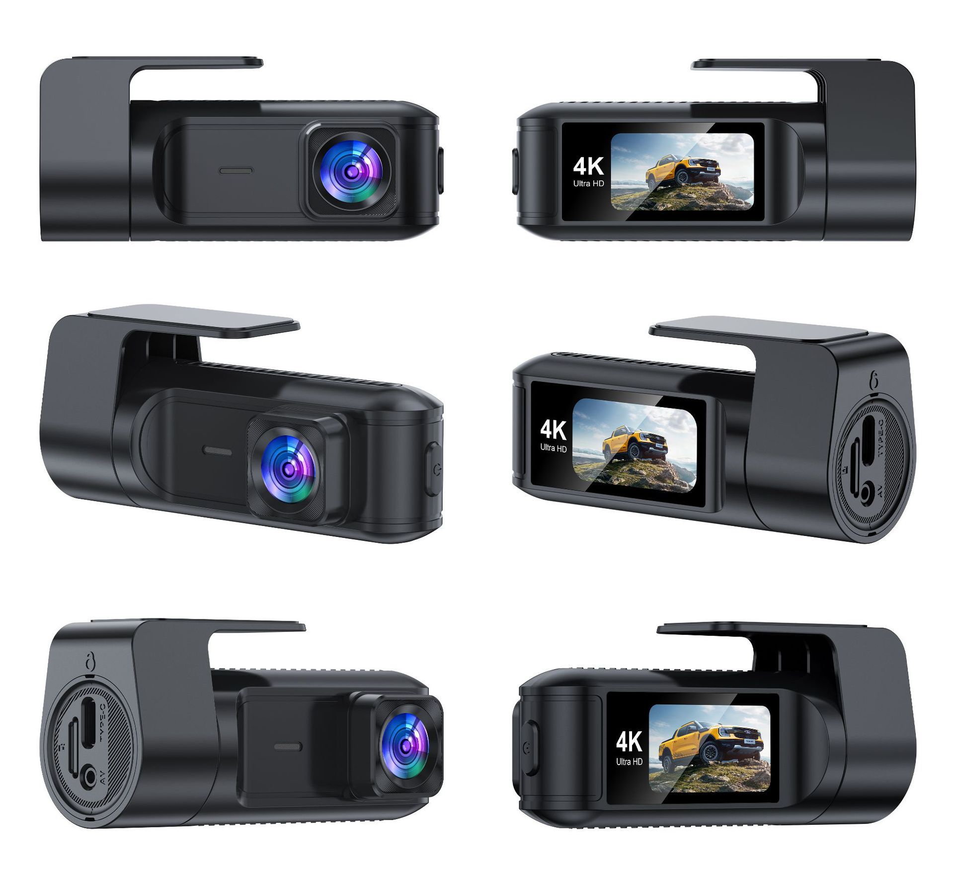 New cross-border dual 4K lens dashcam with Wifi connectivity, ultra-high-definition front and rear dual recording, GPS parking monitoring