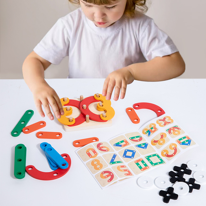Monti madera variable puzzle tic-tac tic-tac ajedrez infantil geometría ensamblaje puzzle juego de entrenamiento de concentración juguete de puzzle