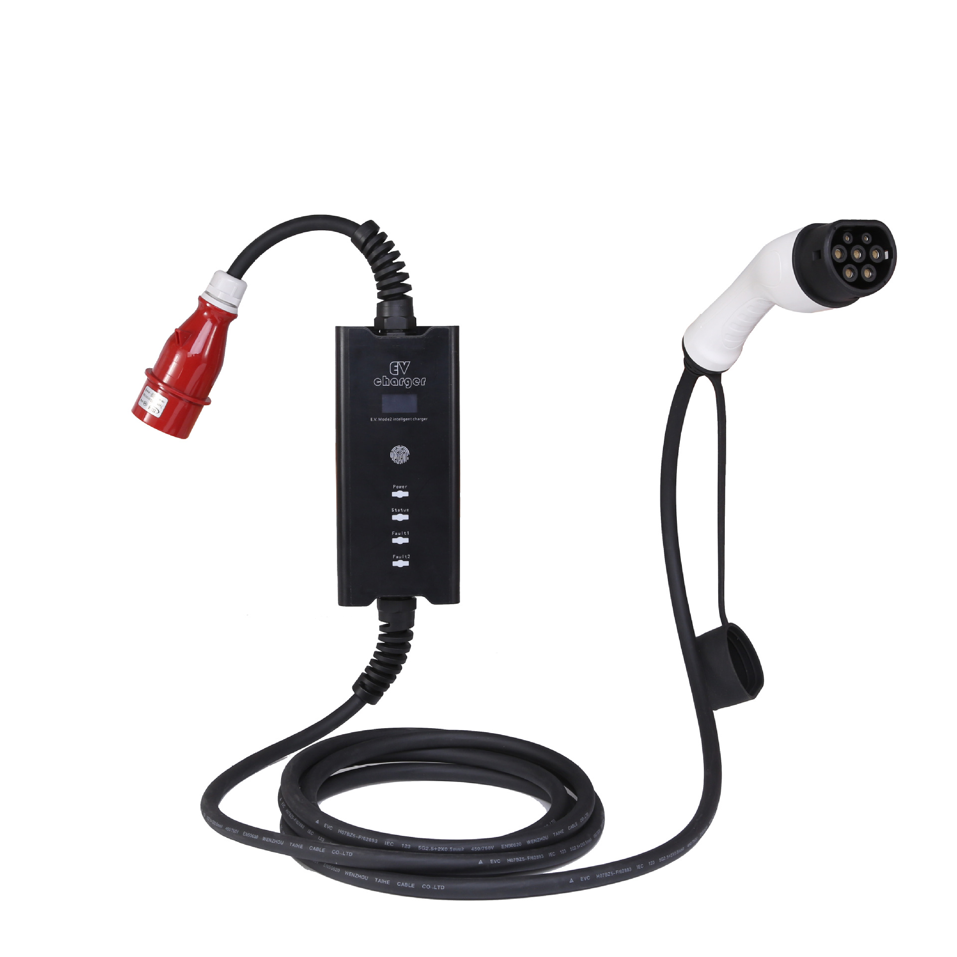 新能源欧规模式二便携式汽车充电枪IEC 62196三相CEE插头11KW欧标