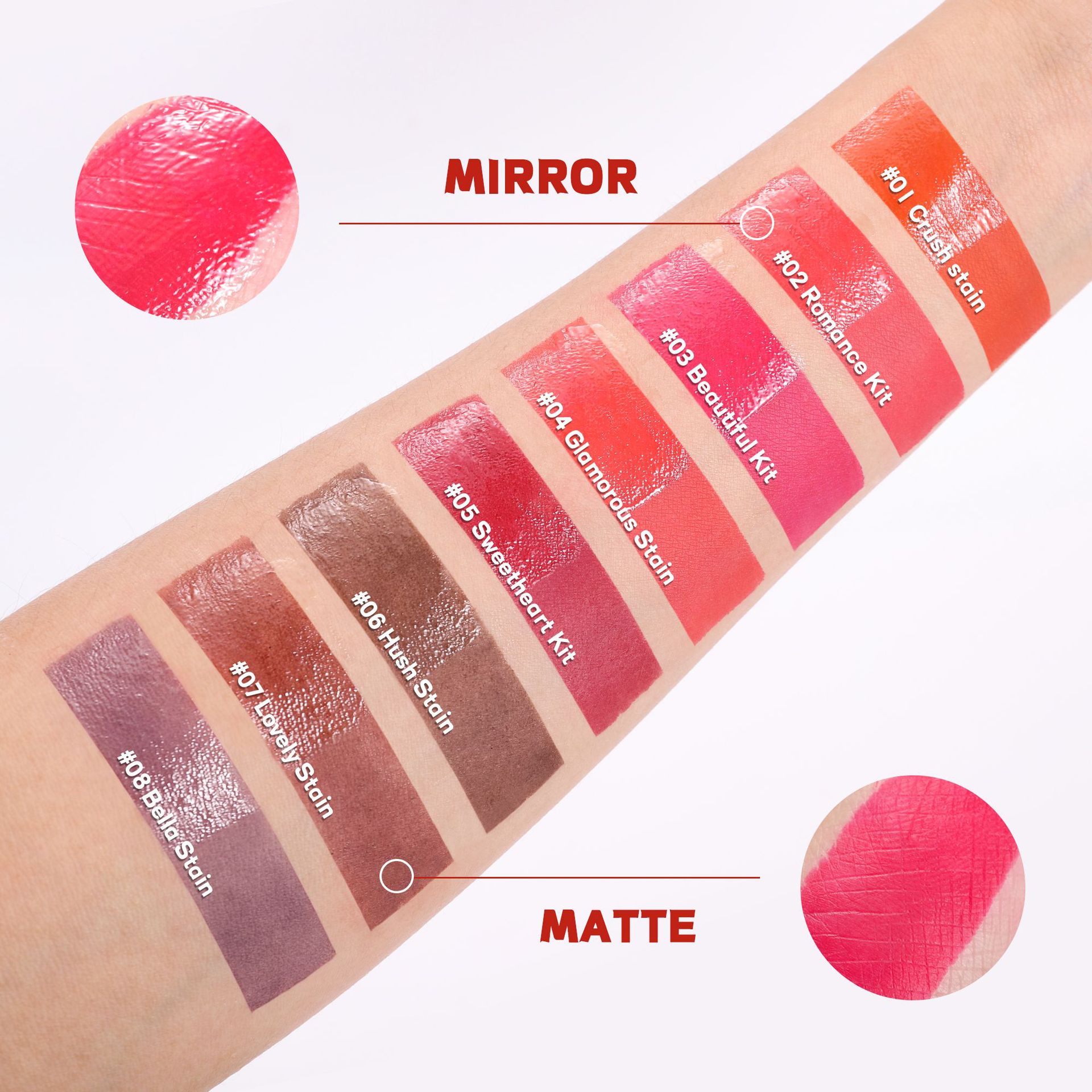 Transfronterizo rasgar lápiz labial mate impermeable HANDAIYAN humectante fácil de colorear reparación doble cabeza suave