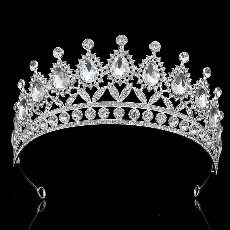 欧式新娘皇冠配饰跨境奢华王冠发饰生日成人礼派对水钻皇冠
