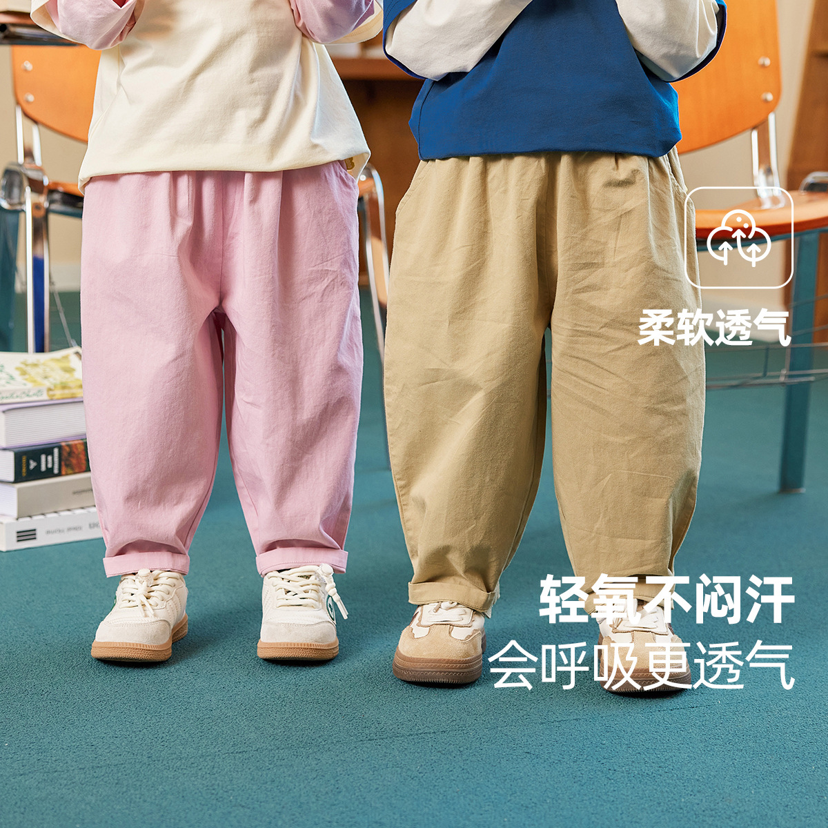 Dudu home children's pants spring new boys casual pants spring baby pants baby girdle pants children's wear trend