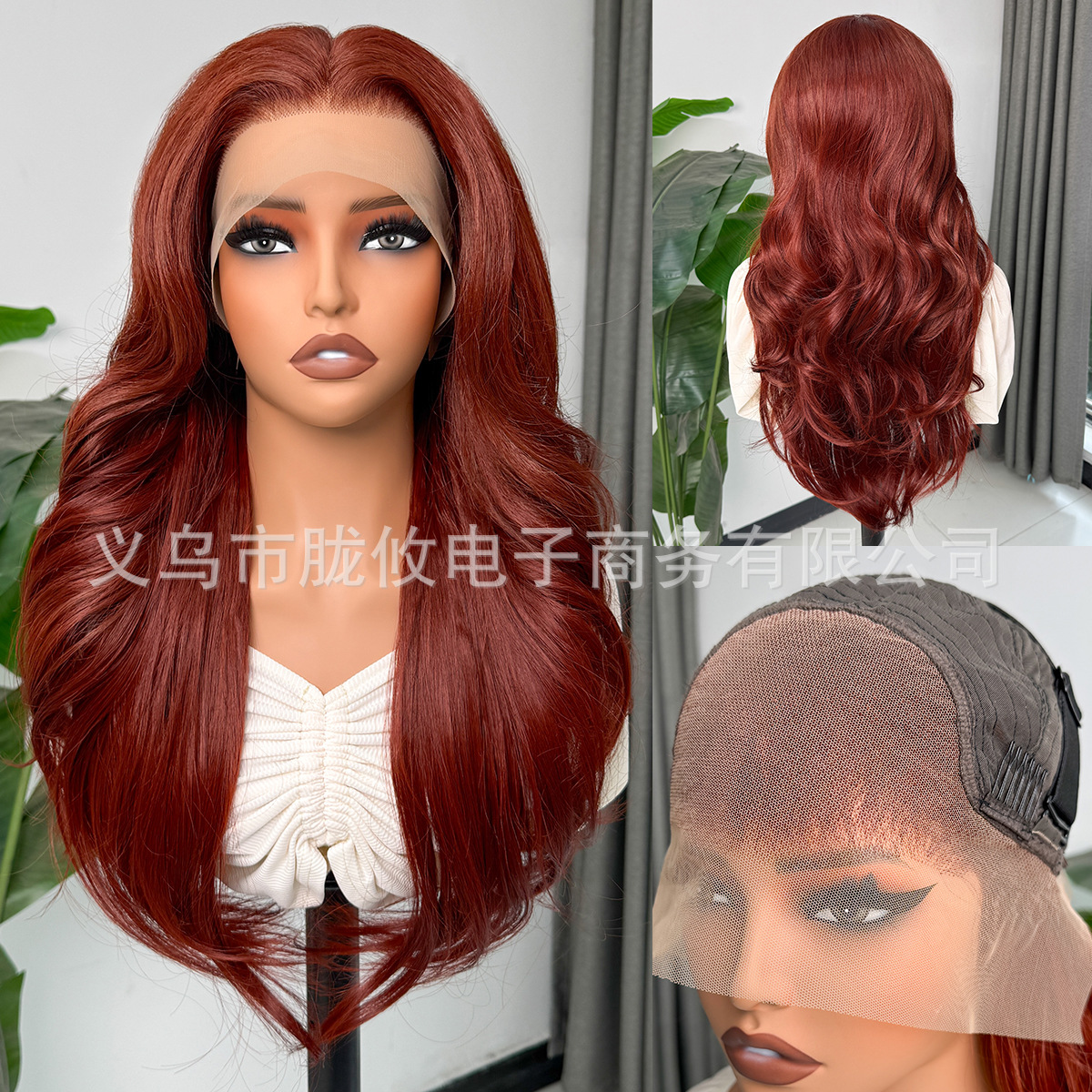 Frente transfronteriza de encaje pelucca pelucca negra tejida a mano 13 * 4 pelucca de cabello largo negro pelucca de cabello para mujeres image 44