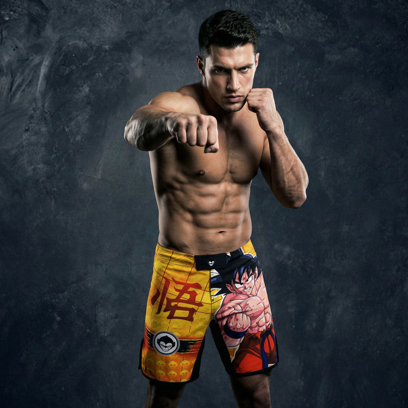 Rouhou MMA Dragon Ball Goku Fighting Training Shorts, Durable, Quick-Drying, Men's UFC Fitness Elastic Competition Boxing Shorts Rouhou MMA Dragon Ball Goku Fighting Training Shorts, Durable, Quick-Drying, Men's UFC Fitness Elastic Competition Boxing Shorts