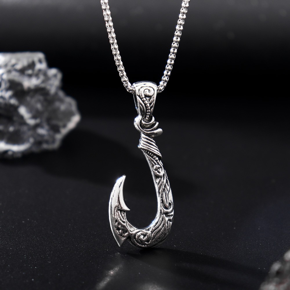 Men's Gender Retro Fishhook Metal Plating Men's Pendant Necklace