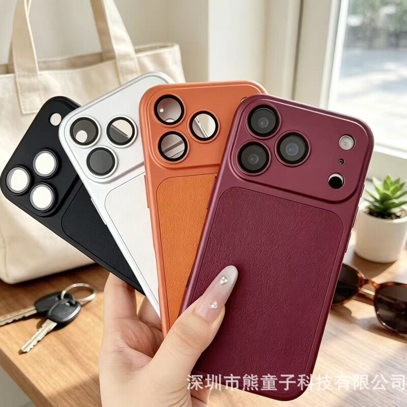 Suitable for Iphone18Pro Mobile Phone Case 16 with Lens Film 17Pm Apple 14 Creative 13/12 Leather Cover 15 Anti-Fall Suitable for Iphone18Pro Mobile Phone Case 16 with Lens Film 17Pm Apple 14 Creative 13/12 Leather Cover 15 Anti-Fall