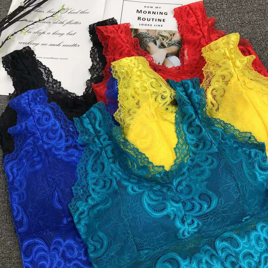 Nuevo cordón elástico de alta calidad belleza espalda chaleco las mujeres sin hilos yoga sujetador ropa interior deportiva al por mayor