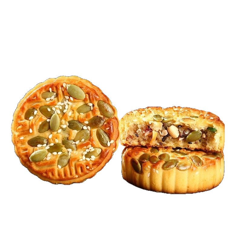 果仁月饼坚果五仁传统月饼零食香甜果仁果味中秋月饼一件代发|undefined