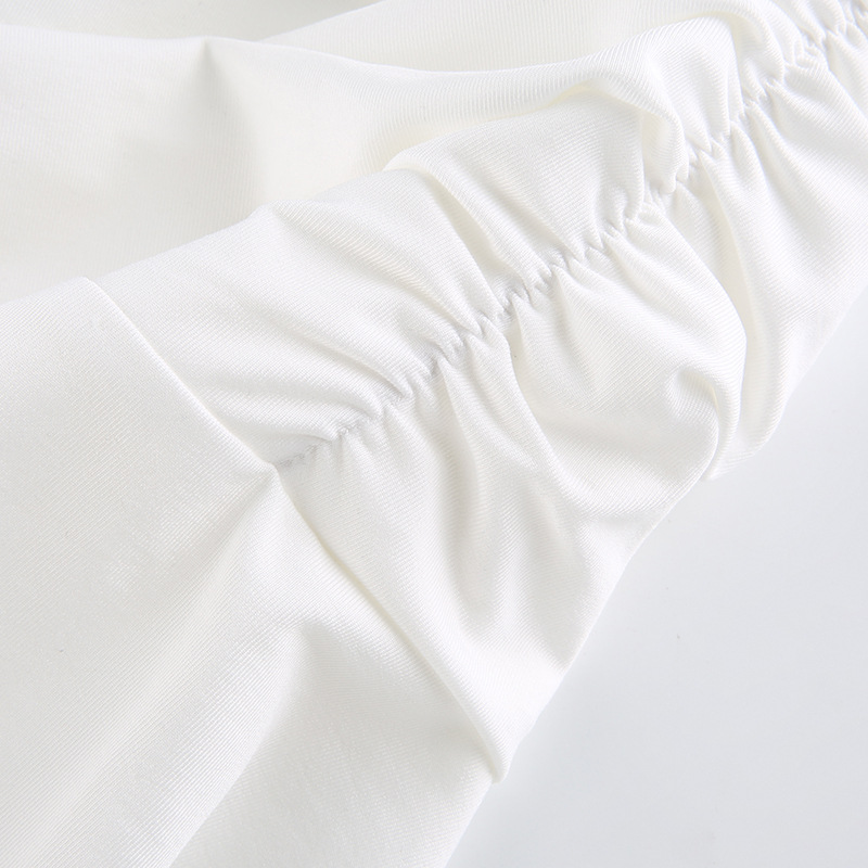 conjunto de falda y top halter triangular fruncido en color liso NSYKD53339