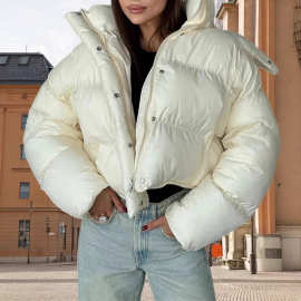 短款面包服夹棉棉服棉衣外套欧美亚马逊跨境女装舒适休闲