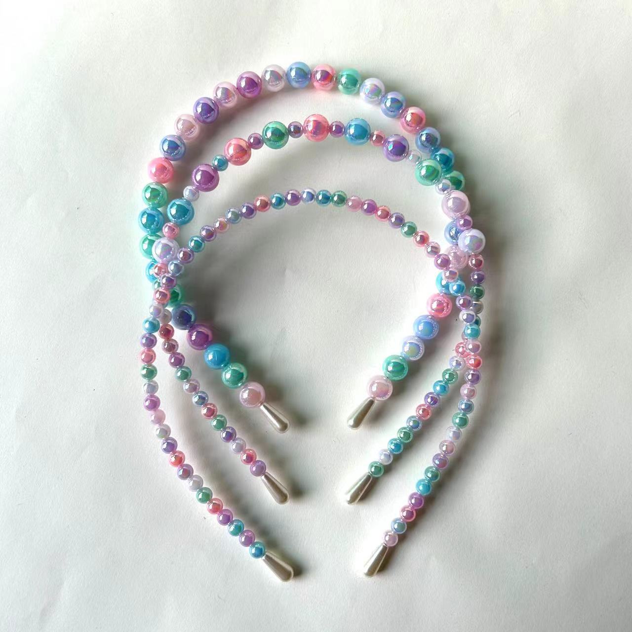 70g Weight Hair Clip, Hair Band Hair Accessories Type Cute Sweet Simple Style Women's Colorful Beaded Hair Clip Hair Band