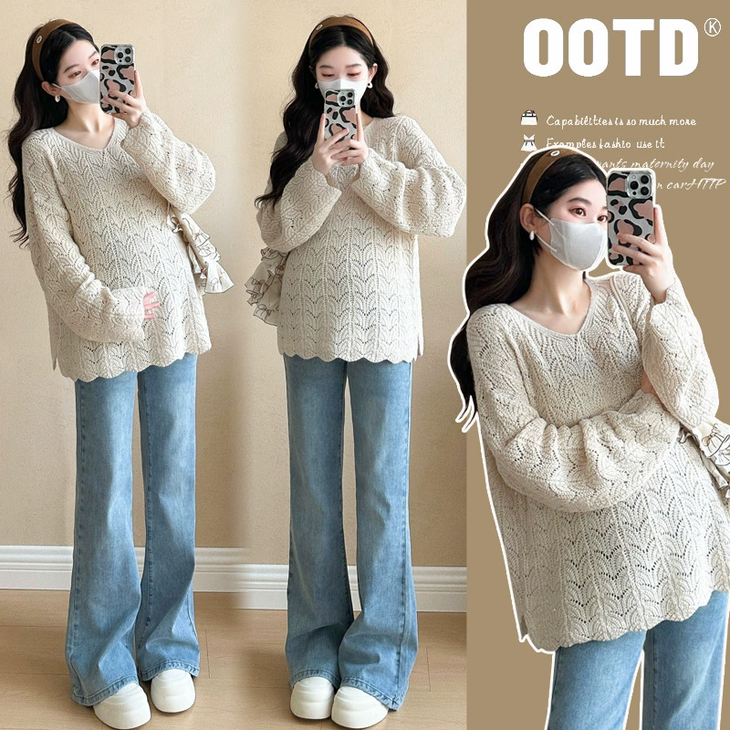 Реальный спот ~ Весенний набор одежды для беременных модный топ для беременных