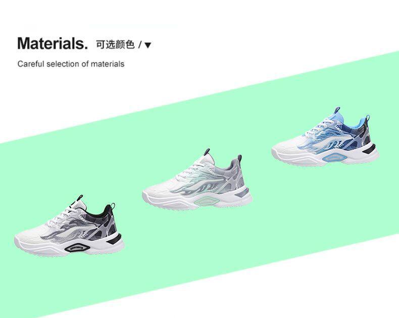 Giày thể thao nam sneaker lưới thoáng khí phối màu, đế thấp 3 cm — 3529 xanh da trời, 3529 đen trắng chi tiết 4