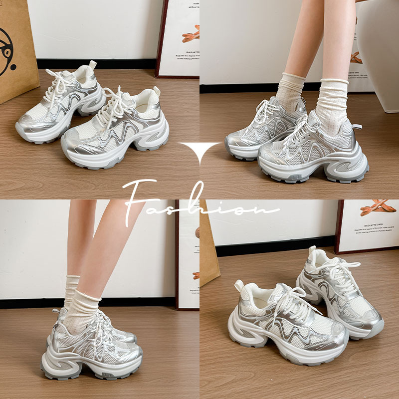 7cm thick-soled height-increasing shoes for petite women, popular summer dad shoes with breathable mesh casual sneakers 7cm thick-soled height-increasing shoes for petite women, popular summer dad shoes with breathable mesh casual sneakers