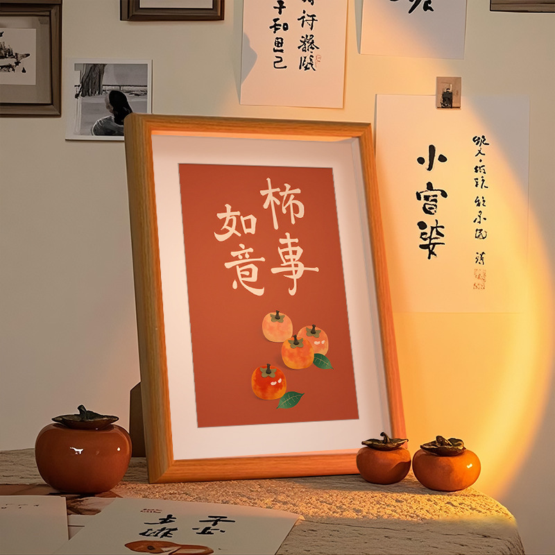 すべてがうまくいくフォトフレーム、書道と絵画、デスクトップクリエイティブディスプレイ、シンプルなテーブルディスプレイ、寝室の吊り下げ絵画、書道絵画、ギフト装飾品|undefined