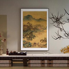 宋氏美学新中国式掛け画客間茶室民宿背景壁中古風装飾画玄関山水壁画