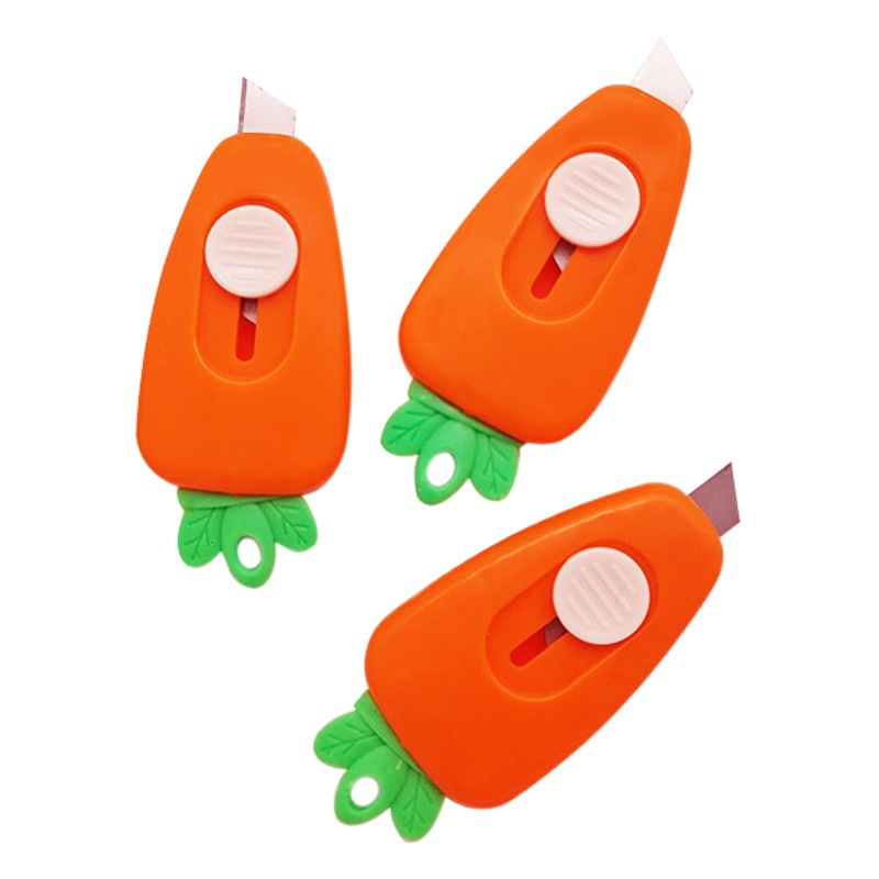Mini cuchillo de arte tamaño pequeño lindo portátil zanahoria cortador de papel expreso cuchillo de desembalaje fábrica al por mayor cuchillo de arte